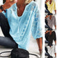 👚 50% RABATT JETZT! 🌸 Damen U-Ausschnitt Häkelbluse – Quasten-Kordelzug & Kurzarm – Lässig Sommerlich Chic 🌿