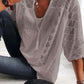 👚 50% RABATT JETZT! 🌸 Damen U-Ausschnitt Häkelbluse – Quasten-Kordelzug & Kurzarm – Lässig Sommerlich Chic 🌿