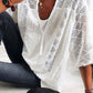 👚 50% RABATT JETZT! 🌸 Damen U-Ausschnitt Häkelbluse – Quasten-Kordelzug & Kurzarm – Lässig Sommerlich Chic 🌿