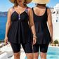 📢📢 50 % RABATT !! ⏰ Damen Fließendes Tankini-Oberteil und Shorts Badeanzug – Bauchkontrolle, Boy Shorts, Stützend ✨