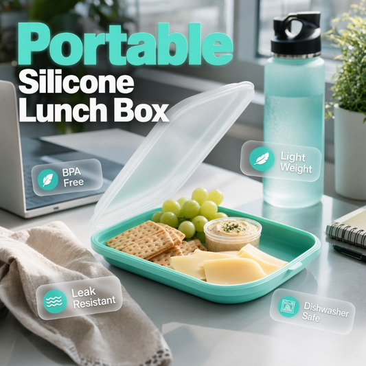 ❄️Sommerfrische 50 % Rabatt!🥪BPA-freie Silikon-Brotdose mit Deckel – leichte, flexible Lunchbox für Büro, Schule, Uni & unterwegs