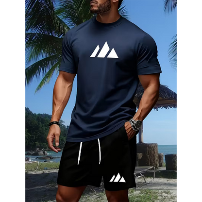 👕 50% RABATT! 🎉 Herren Kurzarm-T-Shirt & Shorts-Set mit Kordelzug – Bequem & atmungsaktiv – Ideal für Sommer, Freizeit oder Sport – lässiger 2-in-1 Look 🩳☀️✨