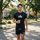 👕 50% RABATT! 🎉 Herren Kurzarm-T-Shirt & Shorts-Set mit Kordelzug – Bequem & atmungsaktiv – Ideal für Sommer, Freizeit oder Sport – lässiger 2-in-1 Look 🩳☀️✨