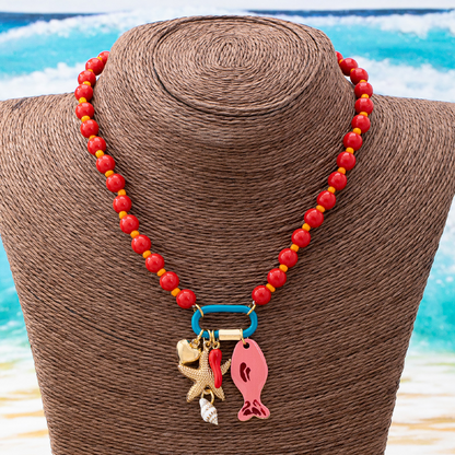 Lebhafte Boho-Küsten-Perlenkette