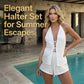 🎁 2026 Neuheiten 50% RABATT 💥 Sexy Rückenfreies Neckholder-Top & Shorts-Set – Verstellbare Vorderschleife & atmungsaktiv – Perfekt für Strand, Pool oder Sommerpartys – Schick und bequem 🥂🌊✨