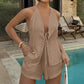 🎁 2026 Neuheiten 50% RABATT 💥 Sexy Rückenfreies Neckholder-Top & Shorts-Set – Verstellbare Vorderschleife & atmungsaktiv – Perfekt für Strand, Pool oder Sommerpartys – Schick und bequem 🥂🌊✨