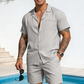 Einfarbiges Zweiteiler-Sommer-Outfit für Herren