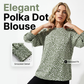 ⚫⚪Damen Casual Polka-Dot Bluse mit 3/4-Ärmeln ✨ Bequeme 3/4 Arm Freizeitbluse für Frauen