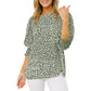 ⚫⚪Damen Casual Polka-Dot Bluse mit 3/4-Ärmeln ✨ Bequeme 3/4 Arm Freizeitbluse für Frauen