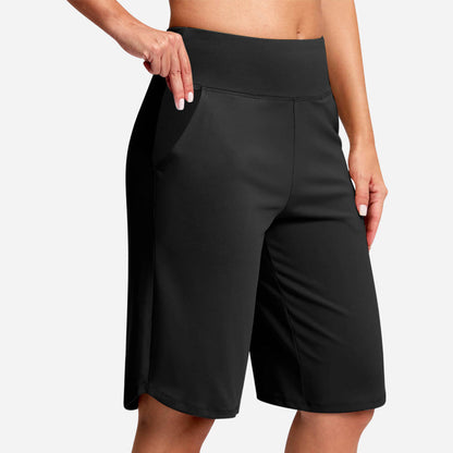 👖 LETZTER TAG SONDERVERKAUF 50% RABATT! Hochtaillierte Damen Yoga-Shorts mit Seitentaschen – 8 Farben, elastisch & bequem für Sport und Alltag