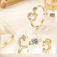Verstellbarer Glitzer-Initialring für Damen