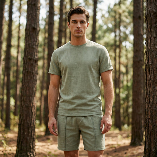👕 60% RABATT! ☀️ Herren lässiges T-Shirt & Shorts Set – Leicht & atmungsaktiv – Ideal für Sommer, Freizeit oder Sport – bequemer 2-in-1 Look 🩳✨🌿