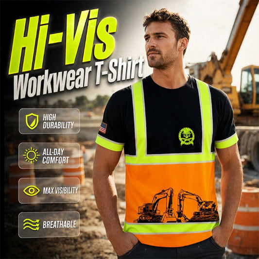 ✨👷Warnschutz-Arbeits-T-Shirt mit hoher Sichtbarkeit