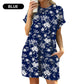 Lockeres Kurzarmkleid mit vielseitigen Druckdesigns