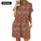 Lockeres Kurzarmkleid mit vielseitigen Druckdesigns
