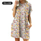 Lockeres Kurzarmkleid mit vielseitigen Druckdesigns