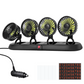 4-Head Car Cooling Fan with 360 Degree Rotation