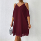 🍃🌸 LIMITIERTES ANGEBOT 50% RABATT! 👗 Vielseitiges Kleid mit V-Ausschnitt und schulterfreiem Design – Weich und bequem – Mühelos von Tag zu Nacht.