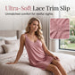 📢📢40% RABATT !!⏰Damen Spitzen-V-Ausschnitt Nachthemd Lockeres Modal Unterkleid Schlafwäsche