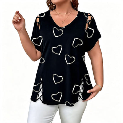 🌺Damen Lässiges V-Ausschnitt Kurzarm T-Shirt