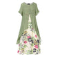 ⏳Zeitlich begrenzter 50% Rabatt⏰ Damen Lagenlook Blumendruck Freizeitkleid💐👗