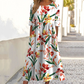 👗🌸Elegantes Damen-Blumenkleid mit Rundhalsausschnitt und langer Länge