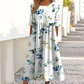 👗🌸Elegantes Damen-Blumenkleid mit Rundhalsausschnitt und langer Länge