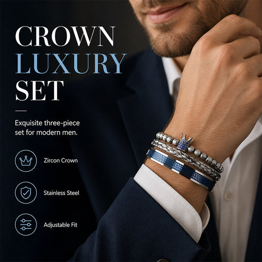 👑 50% RABATT! 💎 3-teiliges Herren-Armband-Set mit Krone-Design – Luxuriöser Look, langlebig & vielseitig – Ideal für Alltag & besondere Anlässe ✨
