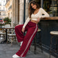 🧘‍♀️ 50 % Rabatt – Weite Sporthose mit elastischem Bund & Zugschnur – seitliche Zierbänder, leicht & vielseitig – ideal für Yoga, Fitness & Freizeit 👖