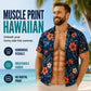 Herren Hawaii-Hemd Tropischer Blumendruck Kurzarm Lässiges Strand-Knopfhemd