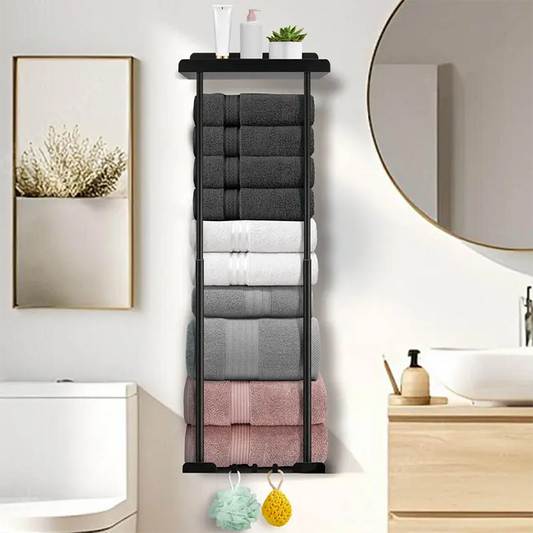 【⏳Limitiertes Angebot – 55 % Rabatt!!】🛁 Ausziehbarer Badezimmer-Handtuchhalter – 38–75 cm höhenverstellbar, Kohlenstoffstahl, bohrerfreie Wandmontage