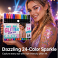 🎨 50% RABATT! ✨ 24‑Farben Glitzer‑Marker‑Set – Doppelspitze, lebendige Farben & wasserfest – Perfekt für Party‑Make‑up & kreative Looks 🌟