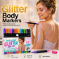 🎨 50% RABATT! ✨ 24‑Farben Glitzer‑Marker‑Set – Doppelspitze, lebendige Farben & wasserfest – Perfekt für Party‑Make‑up & kreative Looks 🌟