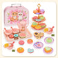 🍵 BLITZANGEBOT: 50% RABATT! 🦄 Kinder-Teeservice Spielzeug – PP/PS – 17-teilig Tragbar für Kinder ab 3 Jahren – Fantasiespiel & Teeparty 🎀