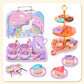 🍵 BLITZANGEBOT: 50% RABATT! 🦄 Kinder-Teeservice Spielzeug – PP/PS – 17-teilig Tragbar für Kinder ab 3 Jahren – Fantasiespiel & Teeparty 🎀