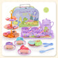 🍵 BLITZANGEBOT: 50% RABATT! 🦄 Kinder-Teeservice Spielzeug – PP/PS – 17-teilig Tragbar für Kinder ab 3 Jahren – Fantasiespiel & Teeparty 🎀