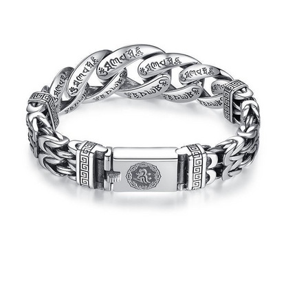 🤙 NUR FÜR KURZE ZEIT 50% RABATT! ⚡ Herren Retro Sechssilben-Mantra-Armband – Bedeutungsvoll, Maskulin, Auffällig ✨