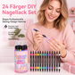 24-Farben Doppelseitige Nagel-Art-Stifte Set