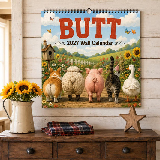 Lustiger Tier-Hintern Wandkalender