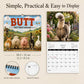 Lustiger Tier-Hintern Wandkalender
