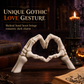 💀 50% RABATT! 🎃 Skelett-Figur – Gotische Herz-Handgeste, handbemalte Knochendetails & robuste Harzkonstruktion – Gruselige Schreibtisch- & Regaldekoration ✨