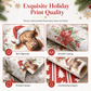 Weihnachtliches Geschenkpapier mit Highland-Rind und Blumen, Rolle 43 × 500 cm