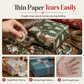 Weihnachtliches Geschenkpapier mit Highland-Rind und Blumen, Rolle 43 × 500 cm