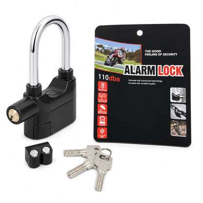 70 mm Vorhängeschloss aus Aluminiumlegierung mit Diebstahlalarm – Sicherheitsschloss für Tore, Lager, Motorrad und Fahrrad, inkl. Batterien