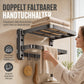 🛁50 % RABATT🧺Doppelt klappbares Handtuchregal, saugmontiert rostfrei, bohrfrei platzsparend für das Bad