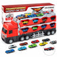 Verwandelbarer Kinder-LKW mit Katapult-Rennbahn (207 cm), Soundeffekten & Mini-Metall-Baufahrzeugen