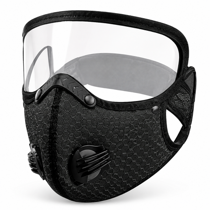 Staub- und winddichte Outdoor-Sportmaske mit Schutzvisier und Atemventil fürs Laufen und Radfahren