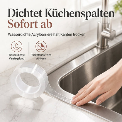 📢📢JETZT 50 % RABATT⏰Transparentes, wasserdichtes und schimmelresistentes Küchen-Dichtband, rückstandsfrei, einseitig klebende Dichtungsleiste für Wandecken