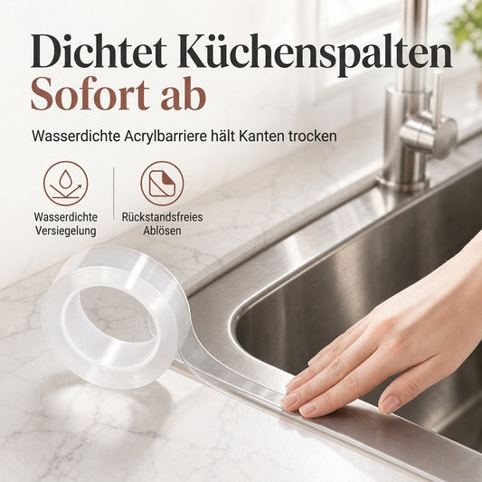 📢📢JETZT 50 % RABATT⏰Transparentes, wasserdichtes und schimmelresistentes Küchen-Dichtband, rückstandsfrei, einseitig klebende Dichtungsleiste für Wandecken