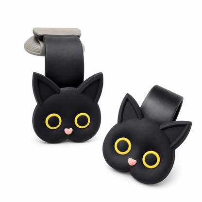 ⏳Zeitlich begrenztes Angebot⏳ Auto-Kopfstützenhaken im Katzen-Design – 2er-Set für Taschen und Einkaufstüten, Schwarz oder Weiß